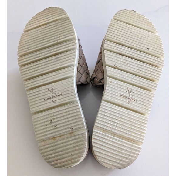 M.Gemi The Tessuti Braided Sandal Slip On Open Toe Platform Cream Brown Size 40 - Picture 7 of 7